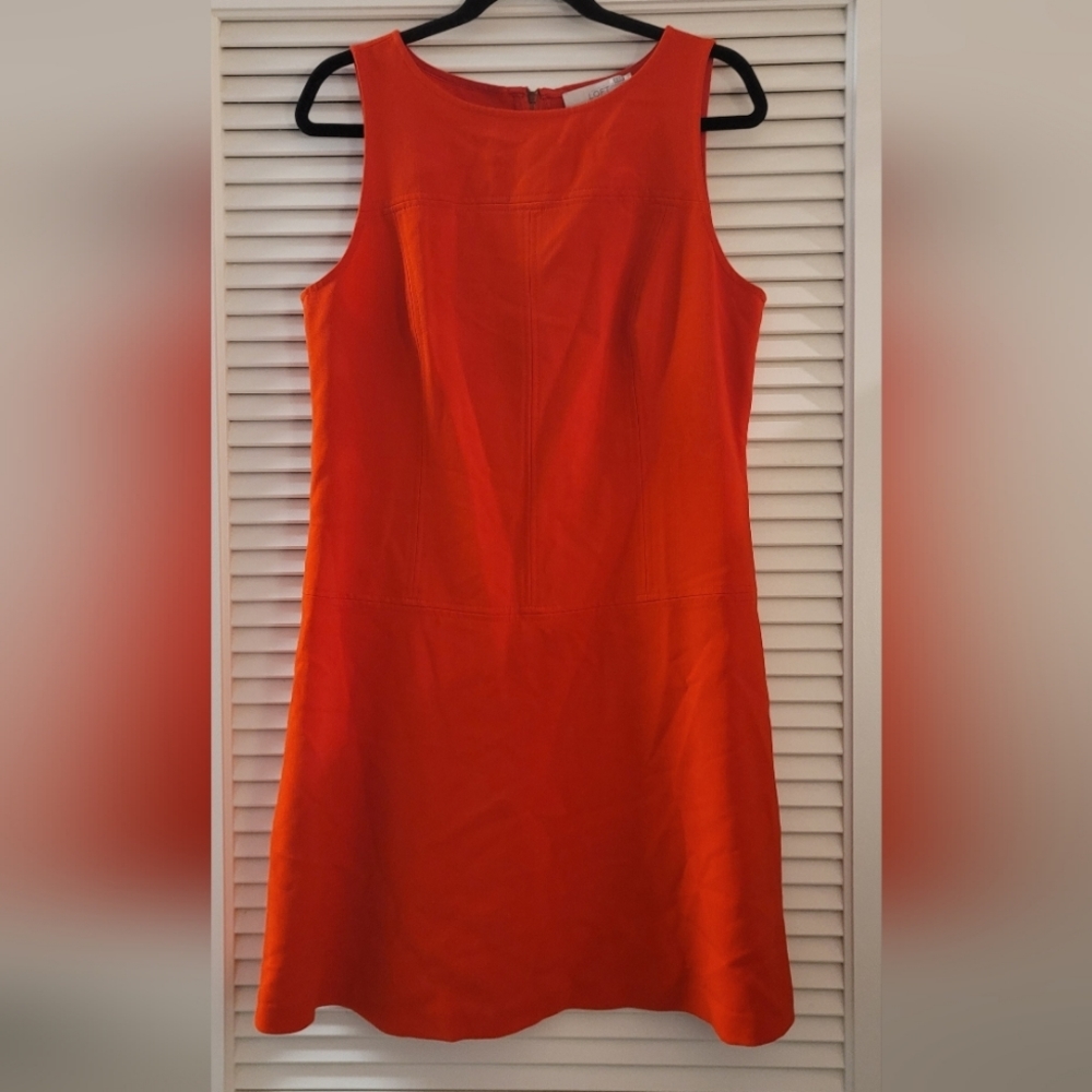 Loft- Red Fit & Flare Sleeveless Dress With Back Zipper